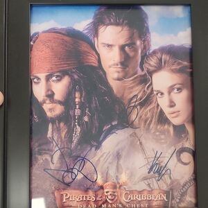 Autographed Pirates of the Caribbean Framed Picture With COA